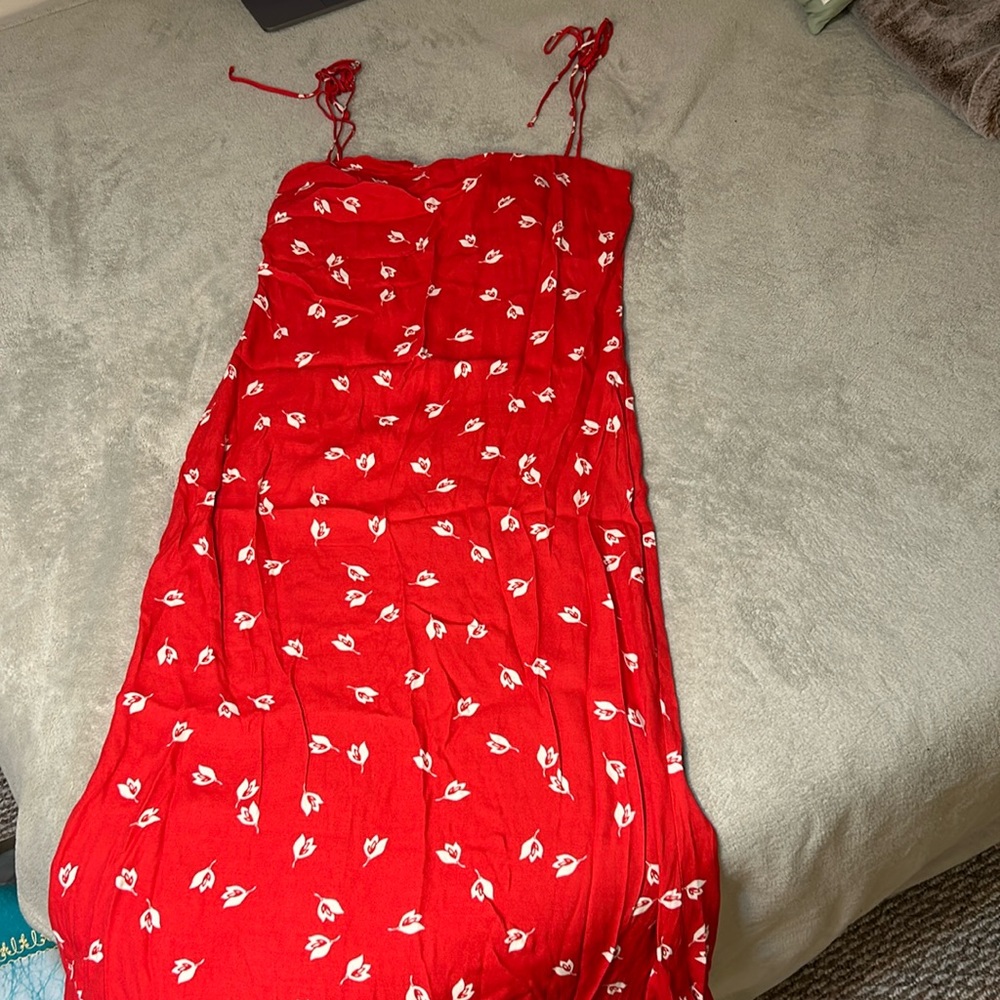Reformation Red Spaghetti Strap Dress